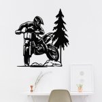 dřevo života dřevěná dekorace na zeď Motorka 37x40 černá – Sleviste.cz