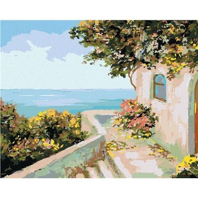 Zuty Malování Podle Čísel Domek U Moře 80 x 100 cm Plátno – Zboží Mobilmania