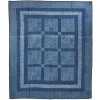 Přehoz Sanu Babu přehoz na postel dvojitý prošívaný patchwork modrotisk 248 x 274 cm