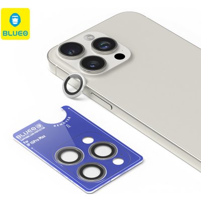 Blueo Sapphire Crystal Stainless Steel Camera Lens Protector Silver iPhone 15 Pro Max BSCL-I15PROM-SILVER