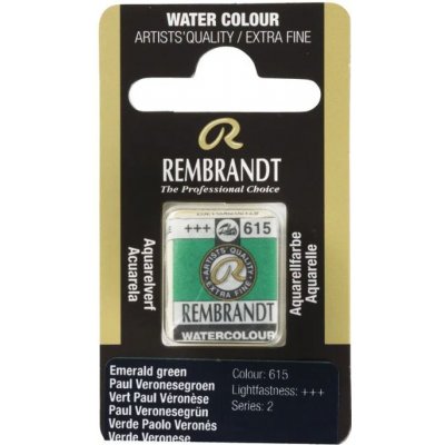 Rembrandt mistrovská akvarelová barva půlpánvička 615 Emerald Green – Zboží Dáma