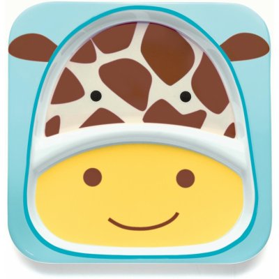 Skip Hop Zoo Talířek melaminový dělený 2v1 Žirafa 6m – Zboží Dáma