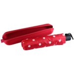 Skládací automatický mini deštník puntíky růžový – Zboží Dáma