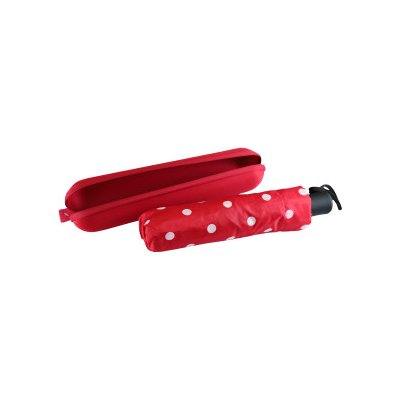 Skládací automatický mini deštník puntíky růžový – Zboží Dáma