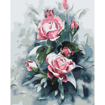 Vymalujsisam Malování podle čísel Kytice pastelovo růžových růží