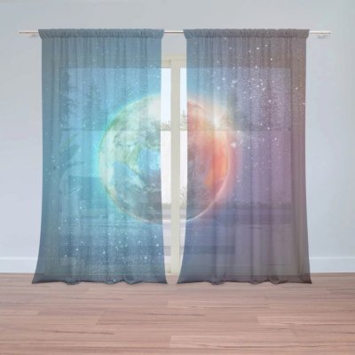 Záclony Země ve vesmíru: 2 ks - 150x250 cm - Sablio – Hledejceny.cz