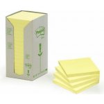 Samolepicí bloček, žlutá, 76x76 mm, 16x100 listů, recyklovaný, 3M POSTIT – Hledejceny.cz