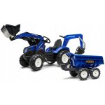 FALK Šlapací traktor New Holland T8 s nakladačem rypadlem a maxi vlečkou – Zboží Mobilmania