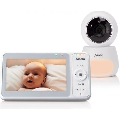 Alecto dětská chůvička s HD kamerou, velkým 5palcovým barevným displejem a nočním světlem Dálkově ovládaná bílá DVM2050 – Zboží Mobilmania