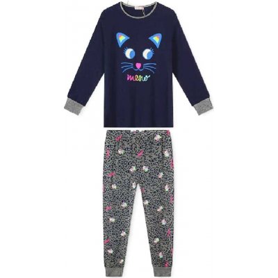 Dívčí pyžamo s Kočkou tm.modrá – Zboží Mobilmania