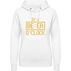 AWDis Hoodie mikina Design It’s Beer O’Clock Arktická bílá