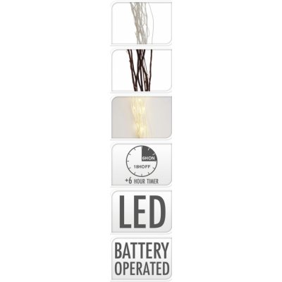 Koopman Vrbové větvičky s LED osvětlením, různé barvy, 75 cm – Hledejceny.cz