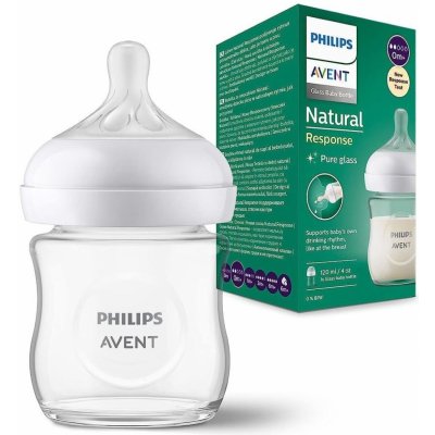 Avent Philips láhev Natural Response skleněná transparentní 120 ml – Zbozi.Blesk.cz