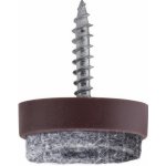Walteco Filcový kluzák s vrutem, průměr 20mm, hnědý, 8 ks , 84974 – Sleviste.cz