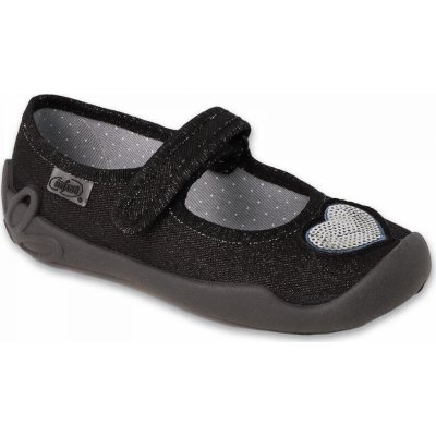 Befado Blanca 114Y538 slavnostní černé s lesklým srdíčkem – Sleviste.cz