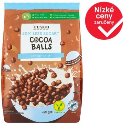 Tesco Pšeničné špaldové kakaové kuličky 450 g – Zbozi.Blesk.cz