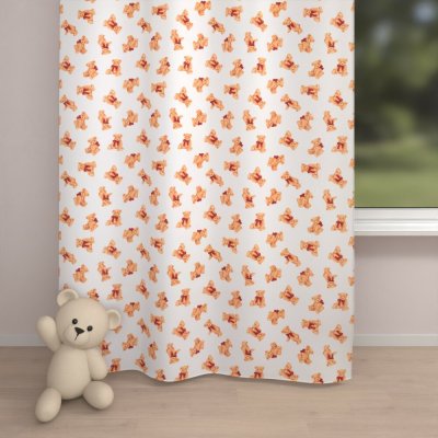 Biante Dětský bavlněný závěs Sandra SA-767 Plyšoví medvídci s červenými mašlemi na bílém 150x220 cm – Hledejceny.cz