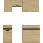Kuchyňská linka 170 Junona bez pracovní desky Dub bernstein K24-JUNONA_MODUL_WER_2/170_BBL Black Red White – Hledejceny.cz