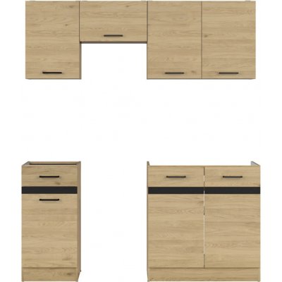 Kuchyňská linka 170 Junona bez pracovní desky Dub bernstein K24-JUNONA_MODUL_WER_2/170_BBL Black Red White – Hledejceny.cz