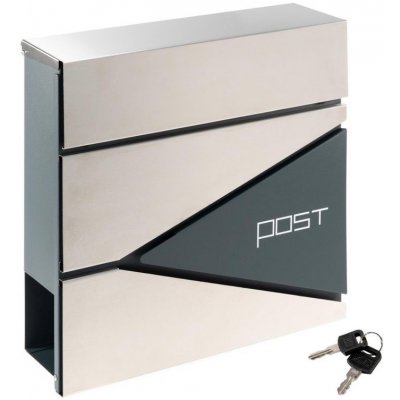 MAXXIVA® 77264 Poštovní schránka s přihrádkou na noviny, stříbrná, 2 klíče – Hledejceny.cz