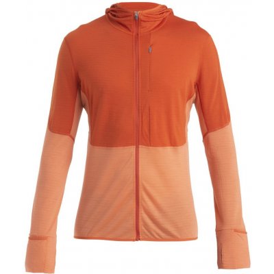 ICEBREAKER Mens Merino 200 RealFleece Descender LS Zip Hoodie Molten/Ember/Cb vzorek – Zboží Mobilmania