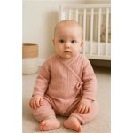 Kojenecký mušelínový overal New Baby pink – Zboží Dáma