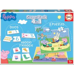 Educa domino a pexeso Peppa Pig Disney Superpack 4v1