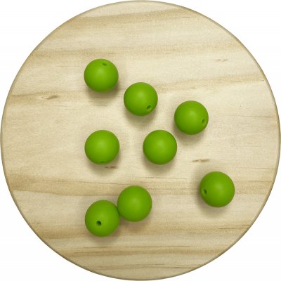 Silikonový korálek 15mm - kulatý Barva korálků: Zelená – Sleviste.cz