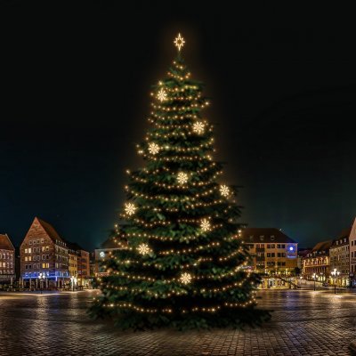 DECOLED LED světelná sada na vánoční stromy vysoké 21-23 m teplá bílá s dekory EFD08W – Hledejceny.cz