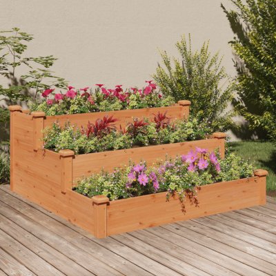vidaXL vyvýšený záhon hnědý 120 x 120 x 56 cm masivní jedle – Zboží Mobilmania