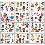 Roccoo Tattoo Dětské tetování barevné piráti 11,5 x 8 cm 12 motivů – Zboží Dáma