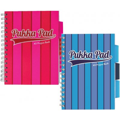 Pukka Pad projektový blok Pukka Stripe A5, linky 8 mm, modrý 200 listů – Zboží Živě