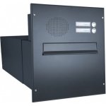 1x poštovní schránka B-242 k zazdění do sloupku + čelní deska s 2x zvonkem a HM URMET - lakovaná - RAL 9005 MAT. - ČERNÁ – Hledejceny.cz