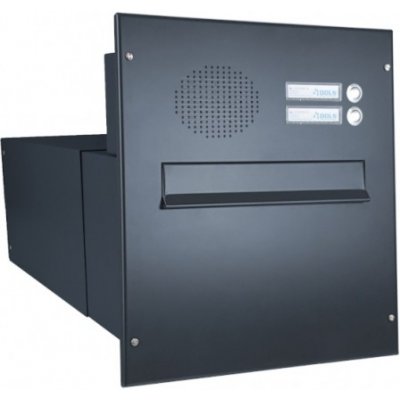 1x poštovní schránka B-242 k zazdění do sloupku + čelní deska s 2x zvonkem a HM URMET - lakovaná - RAL 9005 MAT. - ČERNÁ – Hledejceny.cz