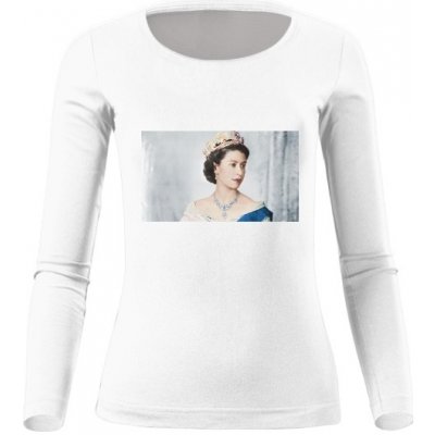 Tričko s potiskem Královna Alžběta Bílá