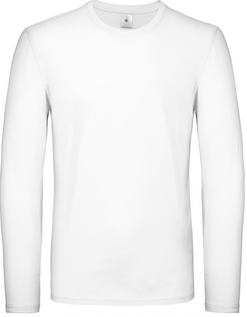 B&C tričko s dlouhým rukávem bílá