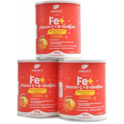 Natures Finest Železo + Vitamin C + B-Complex 3 x 150 g – Hledejceny.cz