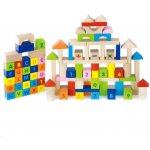 Viga Dřevěné kostky Písmenka a čísla 100 ks – Zboží Mobilmania