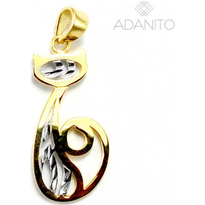 Adanito FE2753 Zlatý přívěsek kočka z kombinovaného zlata