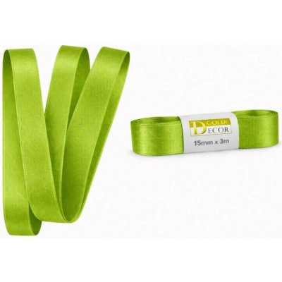 Stuha saténová hráškově zelená - skládaná 15mm x 3m (6,-Kč/m) – Hledejceny.cz