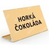 Svatební jmenovka ACCEPT Stolní informační stojánek D-62 - HORKÁ ČOKOLÁDA - zlatá
