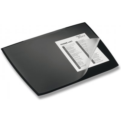 Artwork podložka na stůl 590 x 470 mm s průhlednou klopou černá – Sleviste.cz