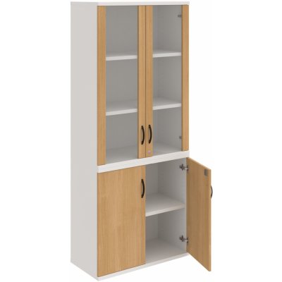 Hobis SZ 5 80 09 Skříň policová dvéřová 192 × 80 cm - Dub , Bílá , UCO černá – Zboží Dáma