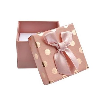 Šperky4U Dárková krabička na prsten/náušnice, růžová se zlatými puntíky KR0301-PK – Zboží Dáma