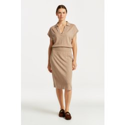 GANT LINEN-BLEND COLLAR DRESS hnědá