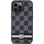 DKNY PU Leather Checkered Pattern and Stripe pro iPhone 15 Pro Max Black – Zboží Mobilmania