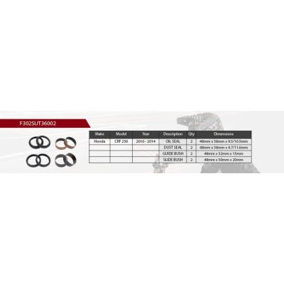 SHOWA opravná sada tlumiče přední HONDA CRF 250 10-14 (těsnění olej X 2, prachové X 2, kluzná ložiska X 4) (SERVICE KIT) (závěs 48mm) – Hledejceny.cz