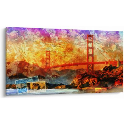 Obraz - Golden Gate, San Francisco, Kalifornie, jednodílný 120x70 cm – Hledejceny.cz