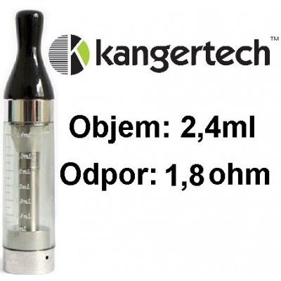 Kangertech CC/T2 Clearomizer 1,8ohm černý 2,4ml – Zbozi.Blesk.cz