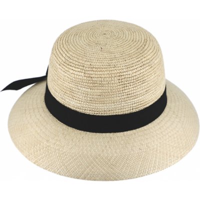 Fiebig Headwear since 1903 Letní dámský slaměný klobouk Cloche ručně pletený Ekvádorská panama "Crochet"